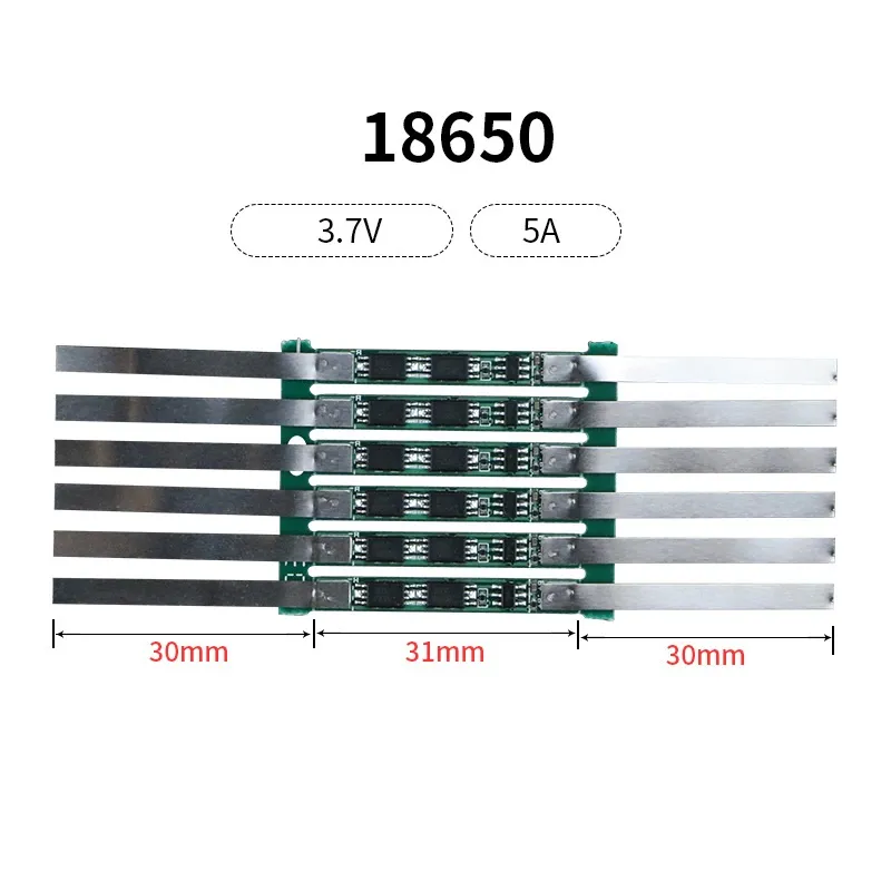 XR 1S 5A Nikelli 18650 Lityum İyon Pil (3.7 V) Koruma Kartı